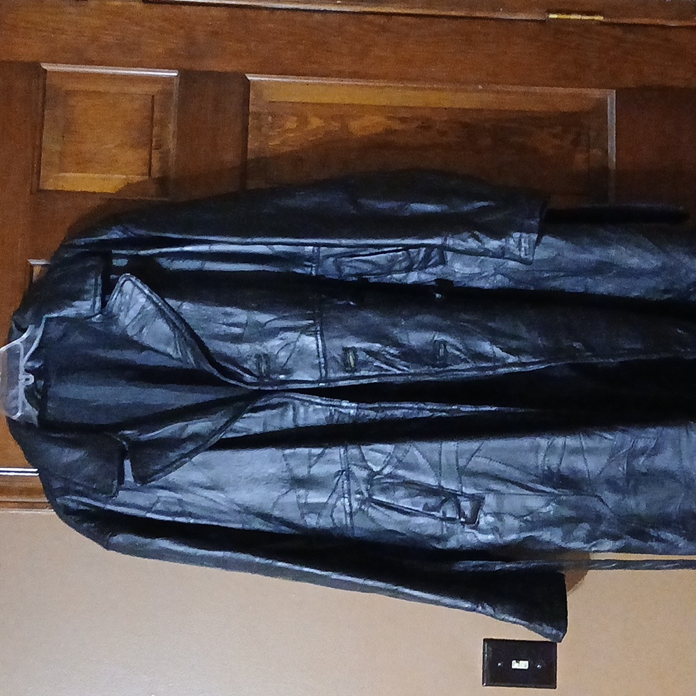 Lightly worn full-length leather Coat